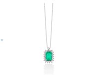 Collar Miluna Mujer Premium Gemme Preziosi in Oro blanco Smeraldo 0.95 Ct CLD4232 - CLD4232